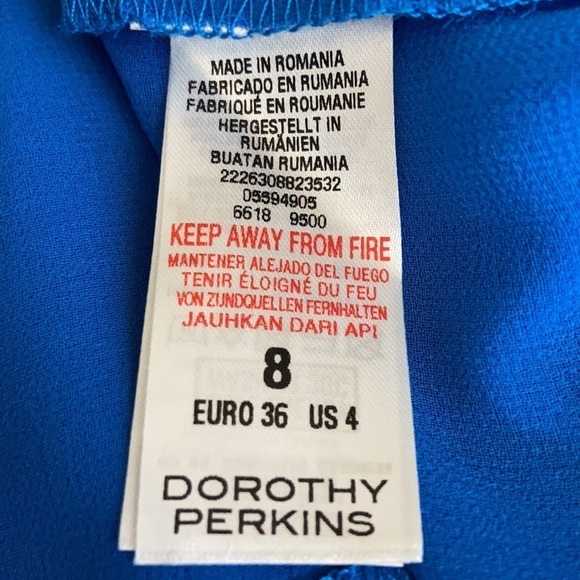 Dorothy Perkins Sleeveless Side Split Tunic Top in Blue - US Size 4 - Picture 5 of 8